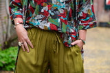 Alma cotton blouse - made by Tantilly- Hawaiian tropic shirt Tantilly 