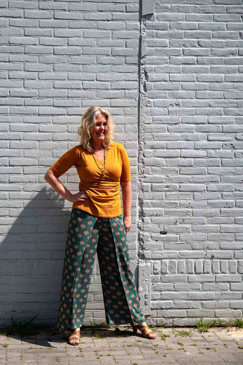 Boho Malana broek - boho broek gemaakt door Tantilly- greeny main image 0
