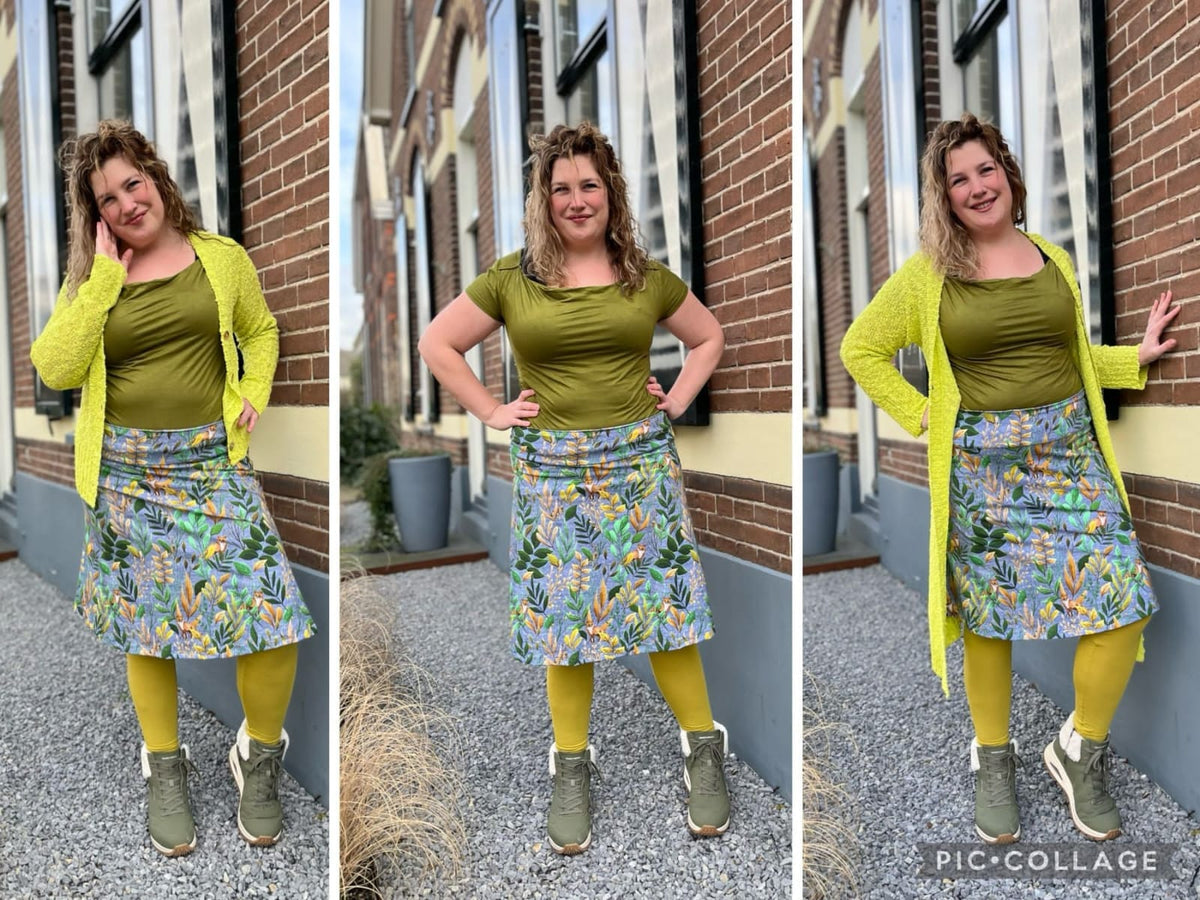 Lalelei rok- midi/ knielengte- gemaakt in NL- rainbow