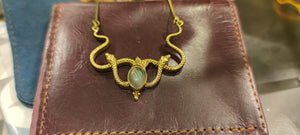 Amazon snake labradorite stone - gold brass necklace jewelry Tantilly 