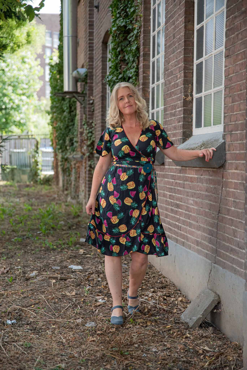 Zomer flamenco overslag jurkje rayon - happiness main image 1