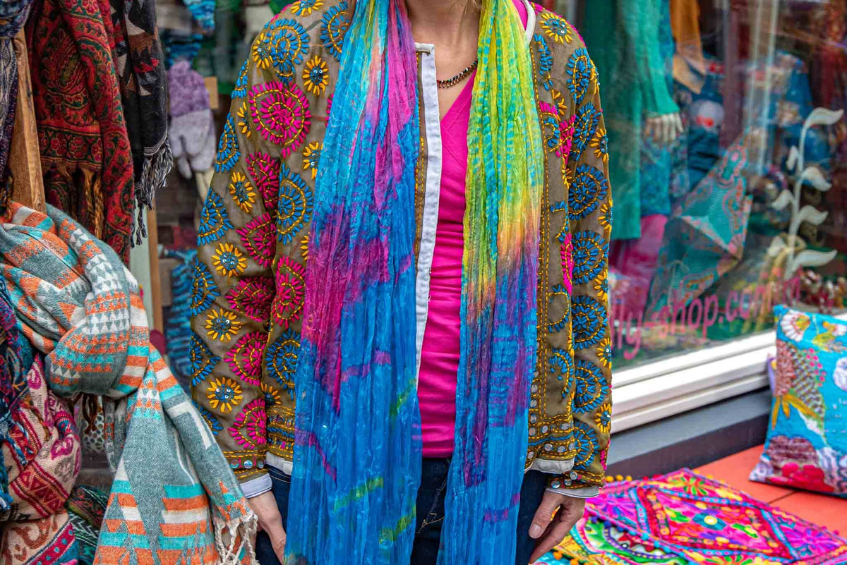 Boho Malana broek - boho broek gemaakt door Tantilly - feathers -bohemian style main image 1