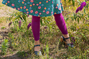 Legging paars-roze - viscose stretch - handgemaakt door Tantilly