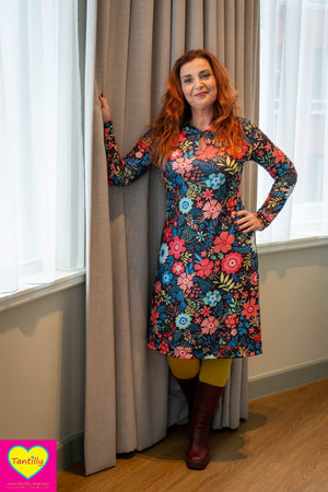 Leyla jurk- eden garden- warme viscose stof