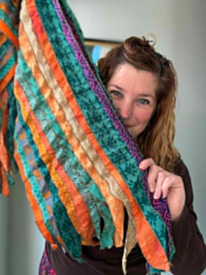 Gerecyclede zijden stroken sjaals van Tantilly - multicolour