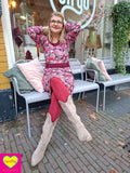 Peggy winter jurk - vrolijke warme jurk - new new new - retro roza winter dresses tantilly 