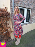 Natasja jurk- vrolijke lente retro style- rubi bloem Dresses Tantilly 