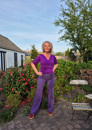 Retro flared pants - in Holland collectie- paarse pracht
