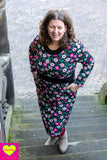 Peggy winter jurk - vrolijke warme jurk - new new new - bloemen liefde winter dresses tantilly 