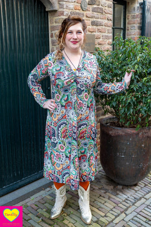 Natasja jurk- vrolijke lente retro style - luna white