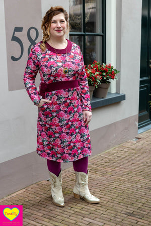Peggy jurk  - vrolijke jurk met zakken - retro roza