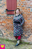 Peggy jurk - vrolijke warme jurk - bloemen liefde winter dresses tantilly 