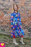 Kora lilou jurk -lange mouw- travelstof- als een vis in het water Every day dress Tantilly 