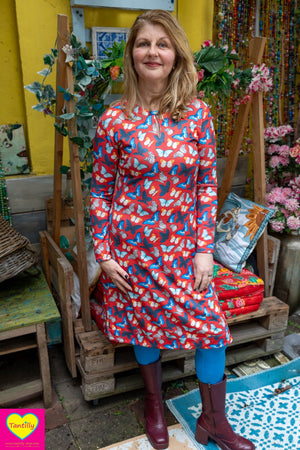 Leyla jurk- butterfly- warmer viscose
