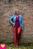 Zijden jacket- gevoerd jasje met fleece - blue birds winter jacket Tantilly 