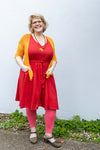 Tessy dress rayon - plain red Every day dress Tantilly 