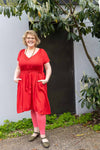 Tessy dress rayon - plain red Every day dress Tantilly 