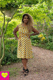 Lot jurkje - viscose- retro geel galaxy high summer clothes Tantilly 