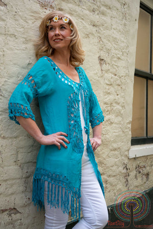 Ibiza Tunic cardigan - turqoise (Classic version) shirt Tantilly 