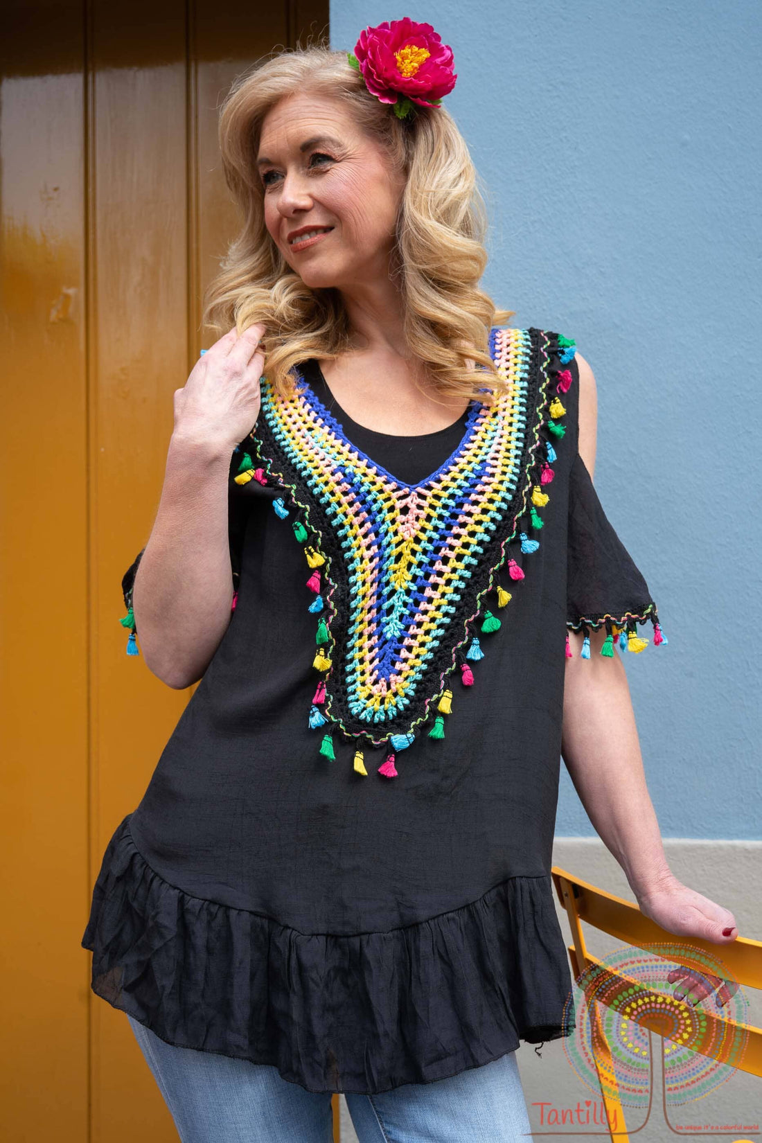 Marissa blouse katoen- gemaakt door Tantilly- vivi