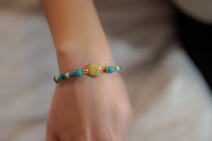 Handmade macrame stone bracelet- deep ocean shell jewelry Tantilly 