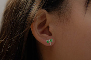 Stud earrings - 925 sterling silver earrings- libelle green jewelry Tantilly 
