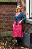 Sofia trumpet dress- pink retro- warm fabric - long sleeves Every day dress Tantilly 