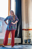 Retro tunic dress- made by Tantilly - blue paisley - silkmix Tunic Tantilly 