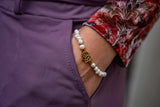Handmade macrame pearl bracelet - snow white jewelry Tantilly 