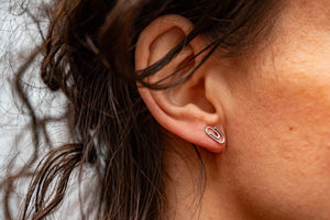 Stud earrings - 925 sterling silver earrings- safety pin jewelry Tantilly 