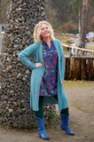 Retro tunic dress- made by Tantilly - blue paisley - silkmix Tunic Tantilly 