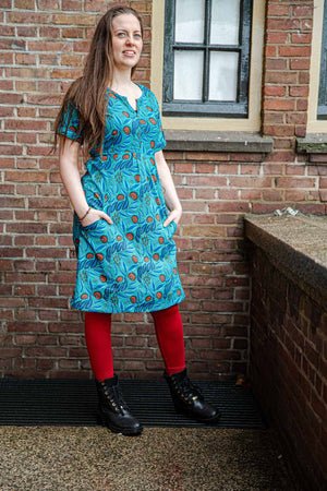 Helma jurk katoen- retro vibes - gemaakt door Tantilly