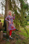 check sizes Natasja dress -3/4 sleeves- colorful geometric - made by Tantilly Dresses Tantilly 