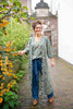 Cotton maxi boho kimono - blockprint - ocher yellow Every day dress Tantilly 