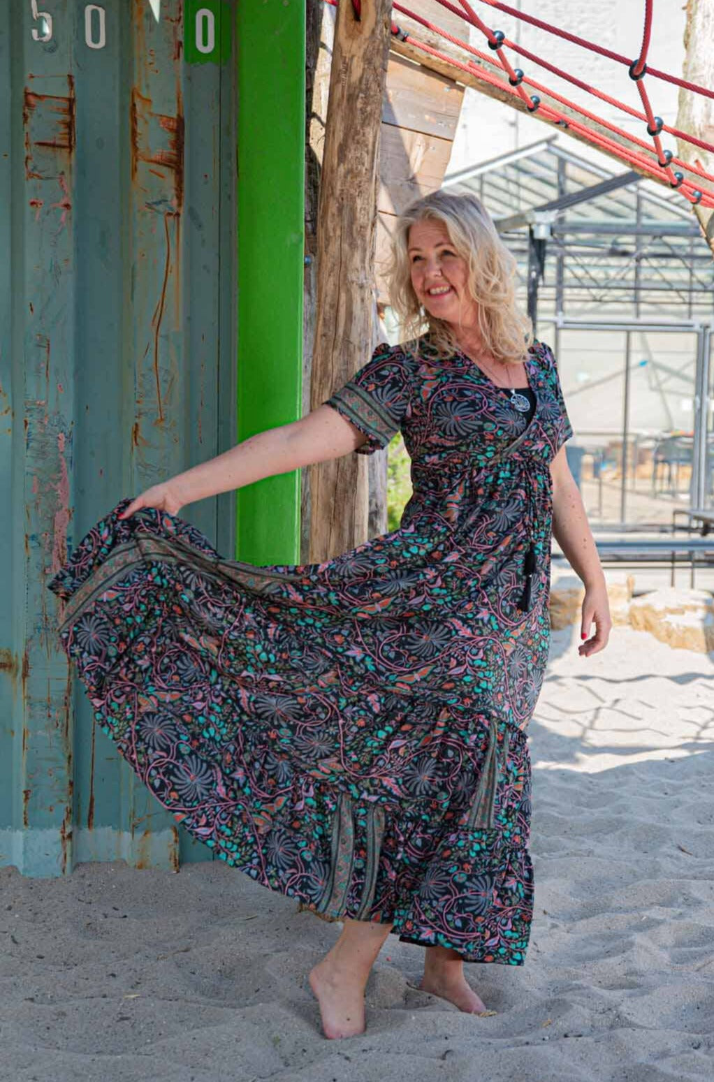 Suzy cotton dress - back to blue- made by tantilly