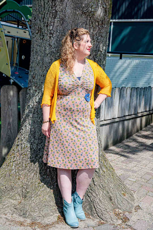 Natasja dress - retro flower dots- made by Tantilly