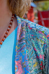 Lyja silk Kimono - sea breeze- handmade patchwork- made by tantilly cardigan Tantilly 