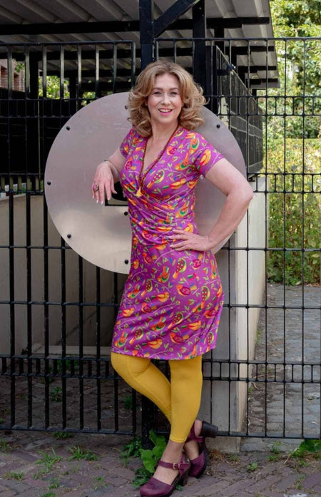 Tantilly's Bellflower cotton dress - retro purple