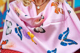 Tantilly autumn scarf- pink butterfly Scarves Tantilly 