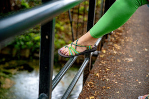 handgemaakte sandalen/ slippers- comfortabel- blauw/groen /bruin