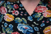 Tantilly twisted top - black happy flowers- made by tantilly-warm fabric shirt Tantilly 
