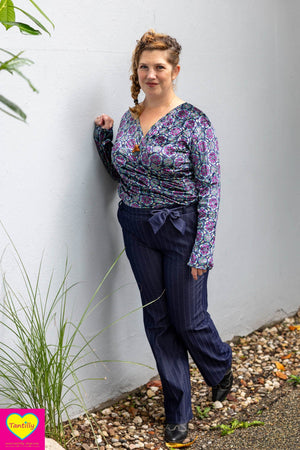 Stretch Twisted wrap top Velvet- yasmin