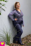 Stretch Twisted wrap top Velvet- yasmin Twisted top Tantilly 