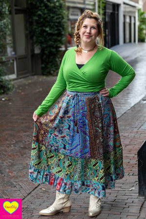 Silkmix boho rok- patchwork design- mimi