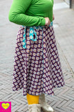 Dubbelzijdige wikkelrok- 100% katoen & retro-bruin-zeegroen- Happiness in a skirt- laatste stuk! Cotton skirt Tantilly 