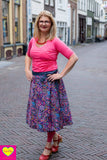 Dubbelzijdige wikkelrok- katoen & corduroy jeans- galaxy rossa Cotton skirt Tantilly 
