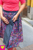Dubbelzijdige wikkelrok- katoen & corduroy jeans- galaxy rossa Cotton skirt Tantilly 