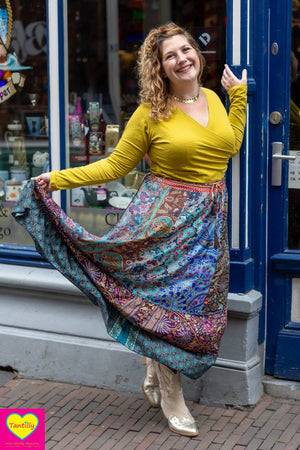 Silkmix boho rok- patchwork design- yasa