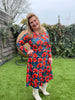 ZOE LIZOYA - long sleeves winter dress - travel fabric - poppy flower Made by tantilly tantilly 