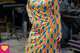 Zoe raya jurk -lange mouwen - viscose- regenboog Made by tantilly tantilly 